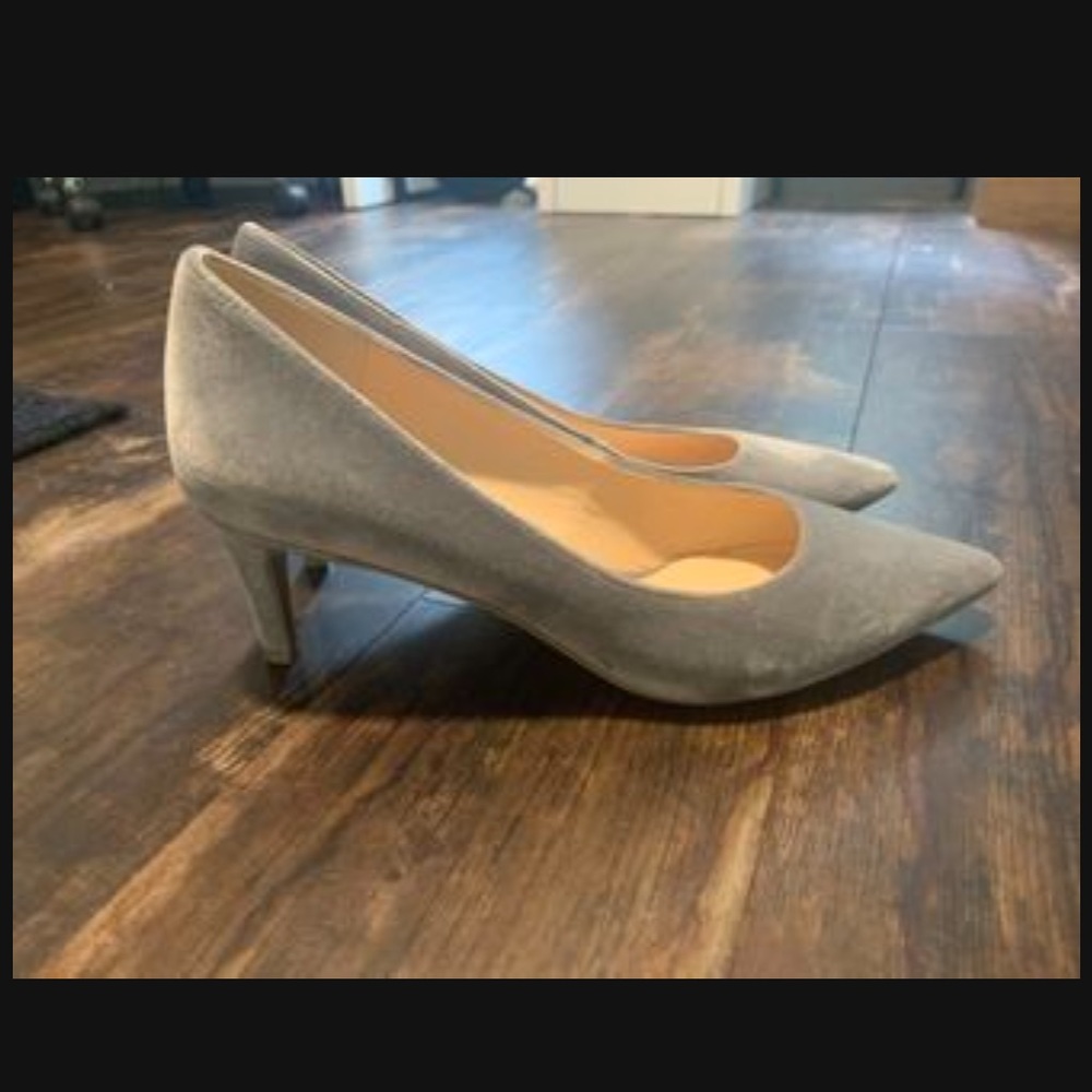 Grey suede heels